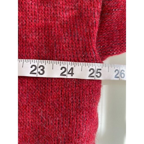 Jacquard Du Monde Sz L Knit Wool Blend Jacket Fleece Liner Floral Made in France - Picture 8 of 13